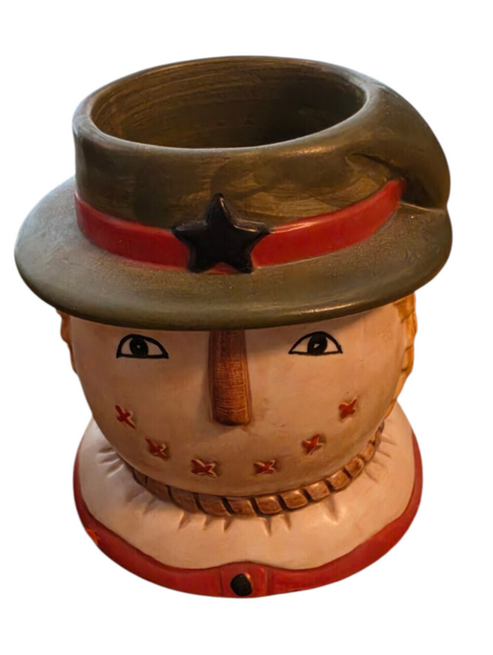 Vintage Retired Yankee Candle Tea light Holder Halloween Autumn Scarecrow